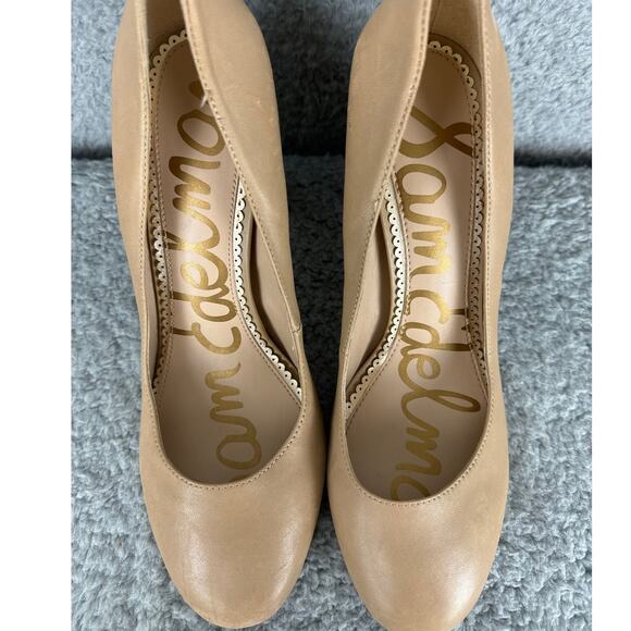 Sam Edelman Stillson Pumps Almond Toe Neutral Nude Size 8 Fall Winter Office - Picture 8 of 10
